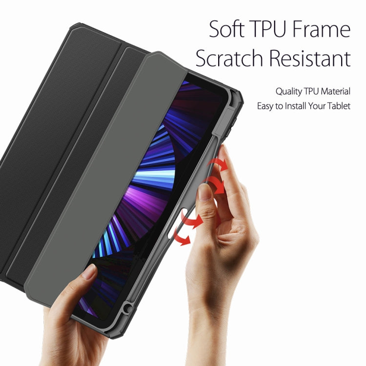 Étui à rabat horizontal antichoc DUX DUCIS TOBY en cuir PU + PC + TPU avec support, emplacement pour stylo et fonction veille/réveil, pour iPad Pro 11 (2022/2021/2020) et iPad Pro 12.9 (2022/2021/2020).