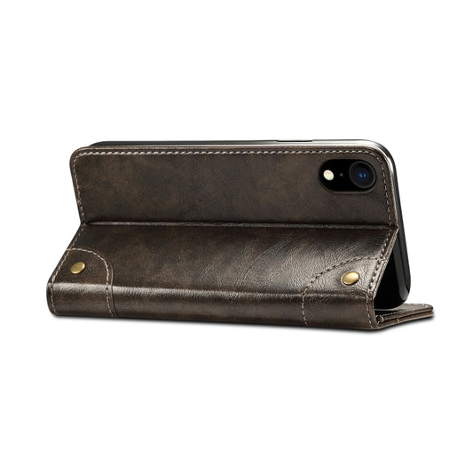 iPhone XR XS Max case opened showing interior wallet and card storage design