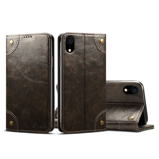 Baroque leather flip case for iPhone XR XS Max with card slots and wallet holder