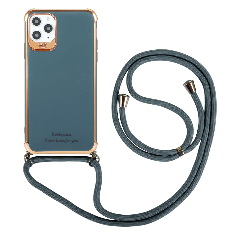 Electroplating TPU Four-Corner Shockproof Protective Case with Lanyard, For iPhone 12