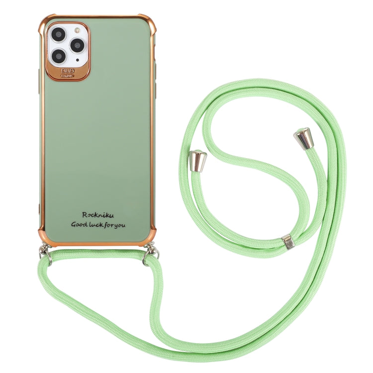 Electroplating TPU Four-Corner Shockproof Protective Case with Lanyard, For iPhone 12