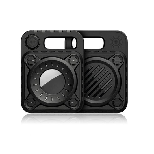 Rugged TPU protective case with keychain hook for AirTag tracking devices
