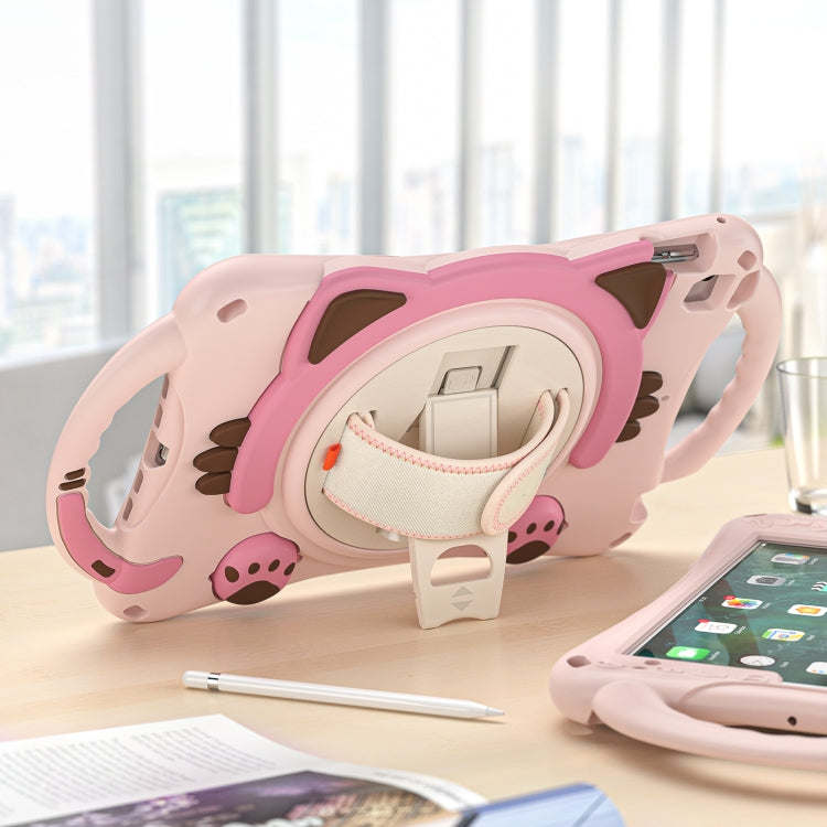 Étui de protection antichoc en EVA pour enfants, motif chat mignon, avec support, bandoulière et poignée, pour iPad mini 5/4/3/2/1
