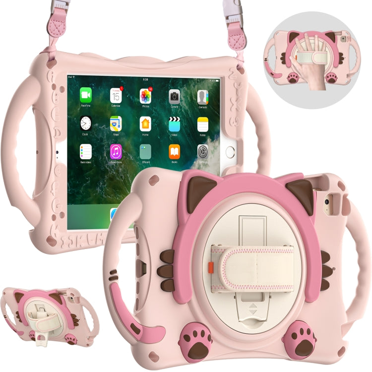 Étui de protection antichoc en EVA pour enfants, motif chat mignon, avec support, bandoulière et poignée, pour iPad mini 5/4/3/2/1