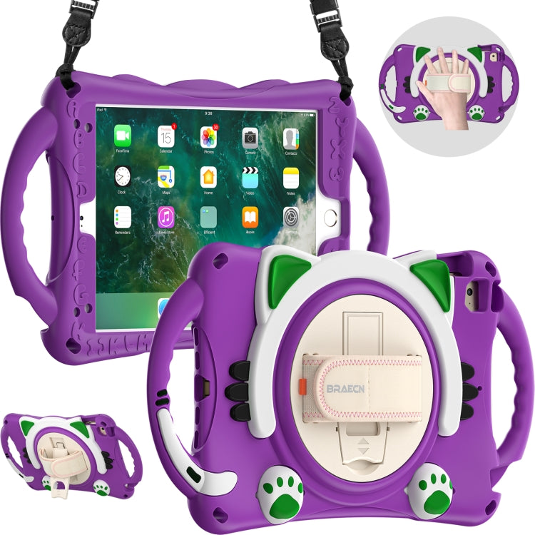 Étui de protection antichoc en EVA pour enfants, motif chat mignon, avec support, bandoulière et poignée, pour iPad mini 5/4/3/2/1
