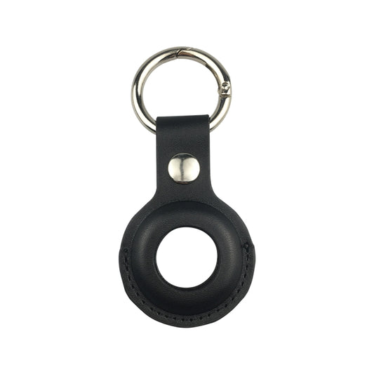 Leather AirTag 2nd Gen protective case with hang loop and keychain attachment