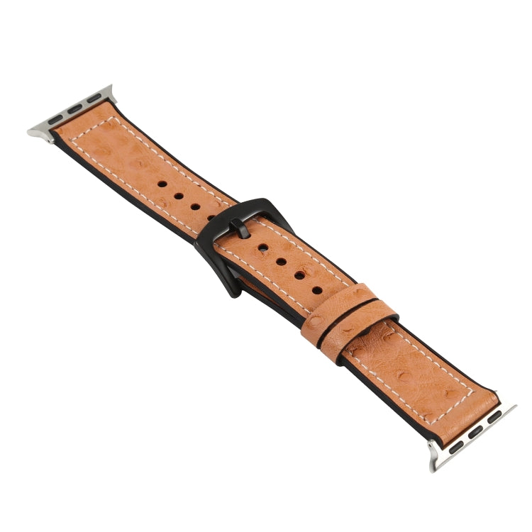Ostrich Texture Leather Replacement Watchbands For Apple Watch Series, 7 45mm / 6 & SE & 5 & 4 44mm / 3 & 2 & 1 42mm, 7 41mm / 6 & SE & 5 & 4 40mm / 3 & 2 & 1 38mm