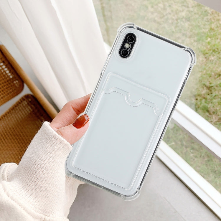 TPU Dropproof Protective Back Case with Card Slot, For iPhone XS / X