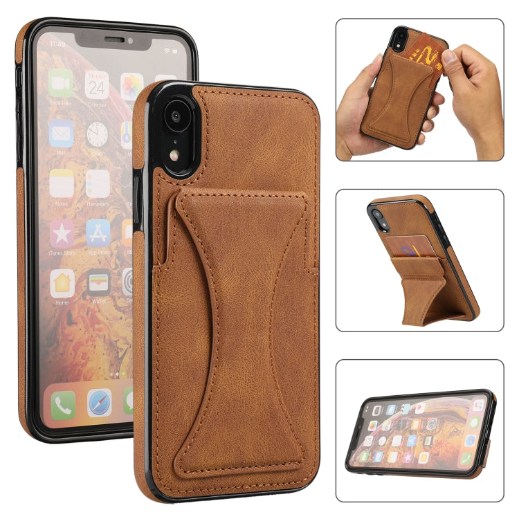 Ultra-thin Shockproof Protective Case with Holder & Metal Magnetic Function, For iPhone XR, For Samsung Galaxy S10e, For Samsung Galaxy S20, For Samsung Galaxy A30