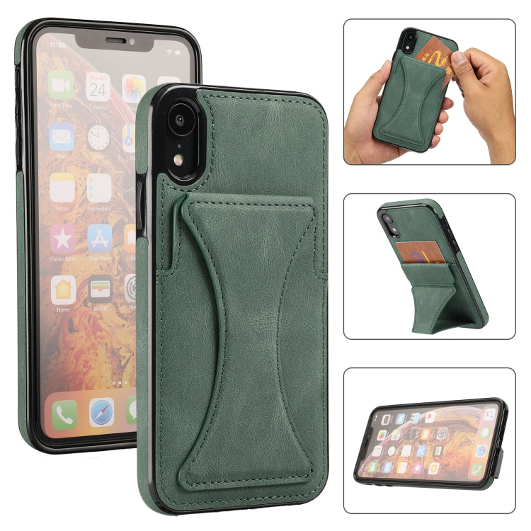 Ultra-thin Shockproof Protective Case with Holder & Metal Magnetic Function, For iPhone XR, For Samsung Galaxy S10e, For Samsung Galaxy S20, For Samsung Galaxy A30