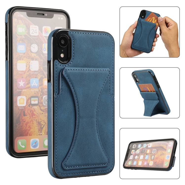 Ultra-thin Shockproof Protective Case with Holder & Metal Magnetic Function, For iPhone XR, For Samsung Galaxy S10e, For Samsung Galaxy S20, For Samsung Galaxy A30