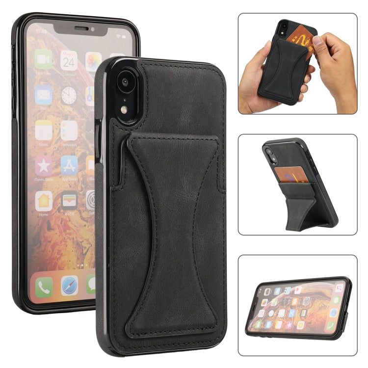 Ultra-thin Shockproof Protective Case with Holder & Metal Magnetic Function, For iPhone XR, For Samsung Galaxy S10e, For Samsung Galaxy S20, For Samsung Galaxy A30