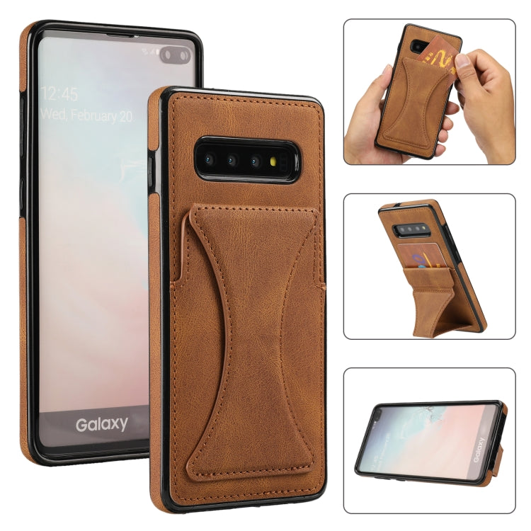 Ultra-thin Shockproof Protective Case with Holder & Metal Magnetic Function, For iPhone XR, For Samsung Galaxy S10e, For Samsung Galaxy S20, For Samsung Galaxy A30