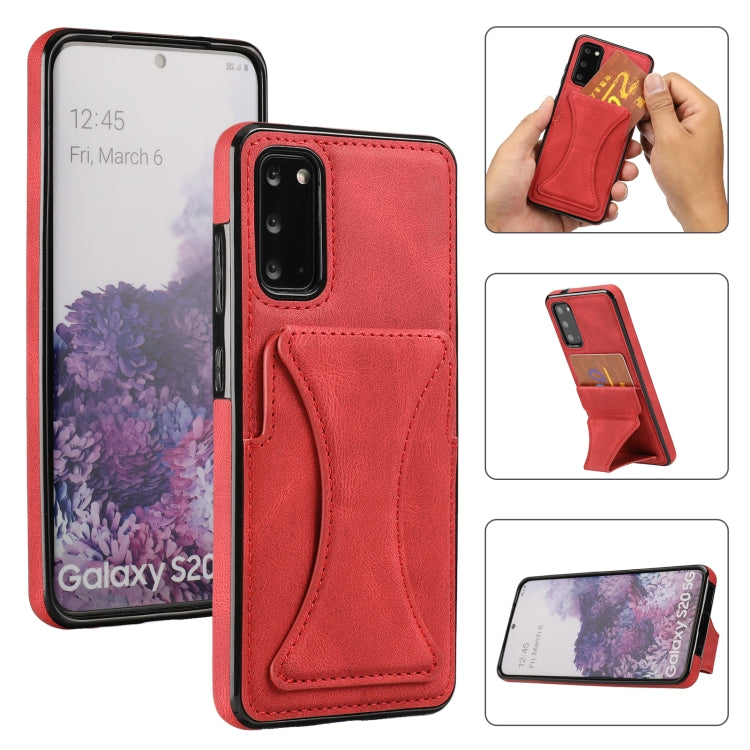 Ultra-thin Shockproof Protective Case with Holder & Metal Magnetic Function, For iPhone XR, For Samsung Galaxy S10e, For Samsung Galaxy S20, For Samsung Galaxy A30