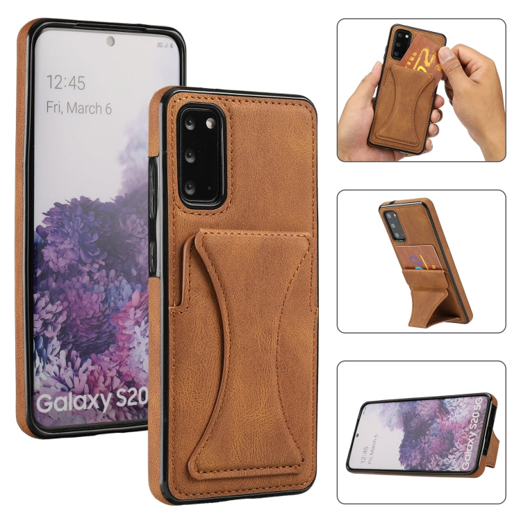 Ultra-thin Shockproof Protective Case with Holder & Metal Magnetic Function, For iPhone XR, For Samsung Galaxy S10e, For Samsung Galaxy S20, For Samsung Galaxy A30