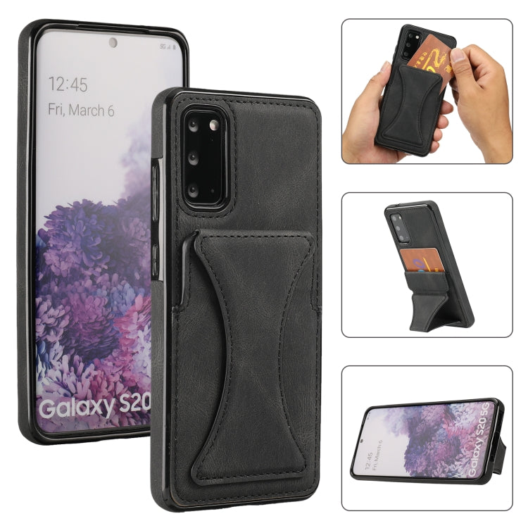 Ultra-thin Shockproof Protective Case with Holder & Metal Magnetic Function, For iPhone XR, For Samsung Galaxy S10e, For Samsung Galaxy S20, For Samsung Galaxy A30