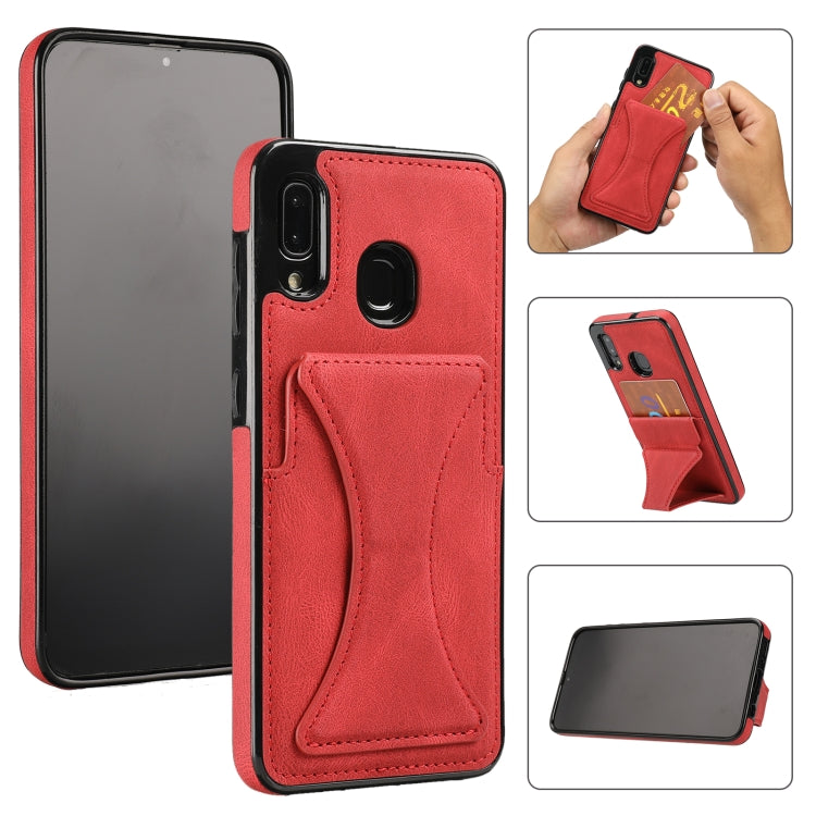 Ultra-thin Shockproof Protective Case with Holder & Metal Magnetic Function, For iPhone XR, For Samsung Galaxy S10e, For Samsung Galaxy S20, For Samsung Galaxy A30