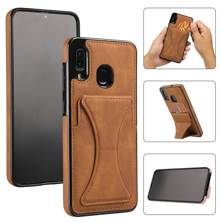 Ultra-thin Shockproof Protective Case with Holder & Metal Magnetic Function, For iPhone XR, For Samsung Galaxy S10e, For Samsung Galaxy S20, For Samsung Galaxy A30