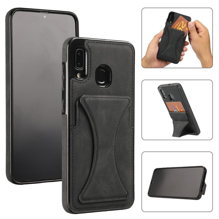 Ultra-thin Shockproof Protective Case with Holder & Metal Magnetic Function, For iPhone XR, For Samsung Galaxy S10e, For Samsung Galaxy S20, For Samsung Galaxy A30