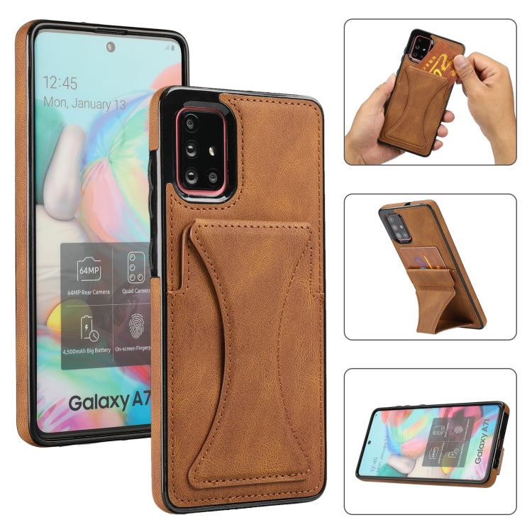 Ultra-thin Shockproof Protective Case with Holder & Metal Magnetic Function, For Samsung Galaxy A50s, For Samsung Galaxy A71, For Samsung Galaxy S10