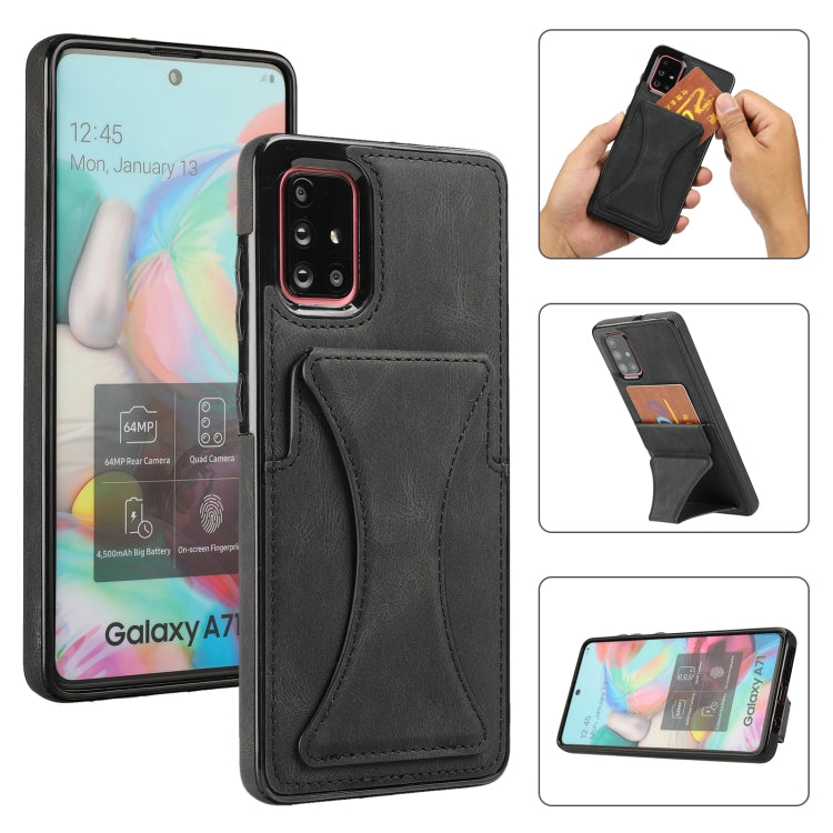 Ultra-thin Shockproof Protective Case with Holder & Metal Magnetic Function, For Samsung Galaxy A50s, For Samsung Galaxy A71, For Samsung Galaxy S10