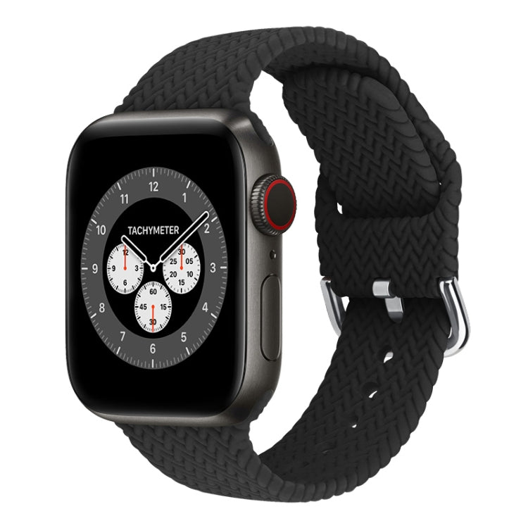 Braided Silicone Replacement Watchbands with Buckle For Apple Watch Series, 7 45mm / 6 & SE & 5 & 4 44mm / 3 & 2 & 1 42mm, 7 41mm / 6 & SE & 5 & 4 40mm / 3 & 2 & 1 38mm