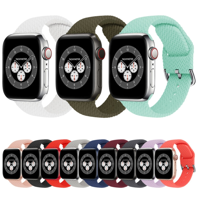 Braided Silicone Replacement Watchbands with Buckle For Apple Watch Series, 7 45mm / 6 & SE & 5 & 4 44mm / 3 & 2 & 1 42mm, 7 41mm / 6 & SE & 5 & 4 40mm / 3 & 2 & 1 38mm