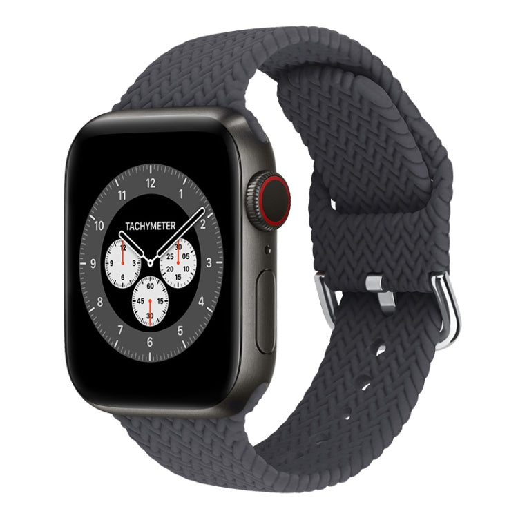 Braided Silicone Replacement Watchbands with Buckle For Apple Watch Series, 7 45mm / 6 & SE & 5 & 4 44mm / 3 & 2 & 1 42mm, 7 41mm / 6 & SE & 5 & 4 40mm / 3 & 2 & 1 38mm