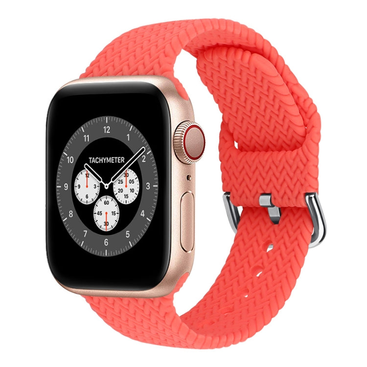 Braided Silicone Replacement Watchbands with Buckle For Apple Watch Series, 7 45mm / 6 & SE & 5 & 4 44mm / 3 & 2 & 1 42mm, 7 41mm / 6 & SE & 5 & 4 40mm / 3 & 2 & 1 38mm