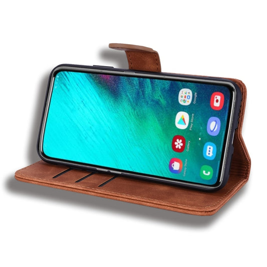 Galaxy phone case with calf leather construction, multiple card slots, and magnetic closure