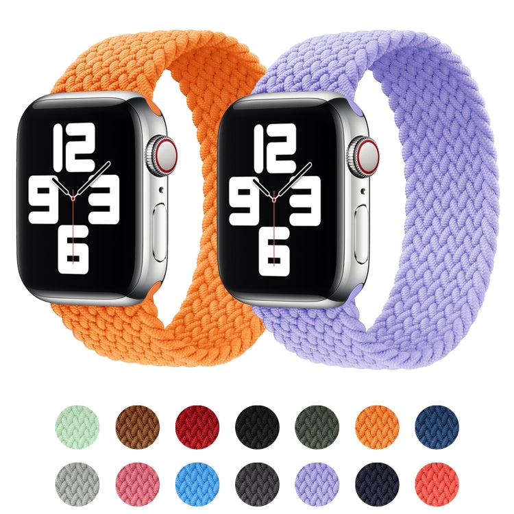 Metal Head Braided Nylon Solid Color Replacement Strap Watchband For Apple Watch Series 6 & SE & 5 & 4 40mm / 3 & 2 & 1 38mm, XS 128mm