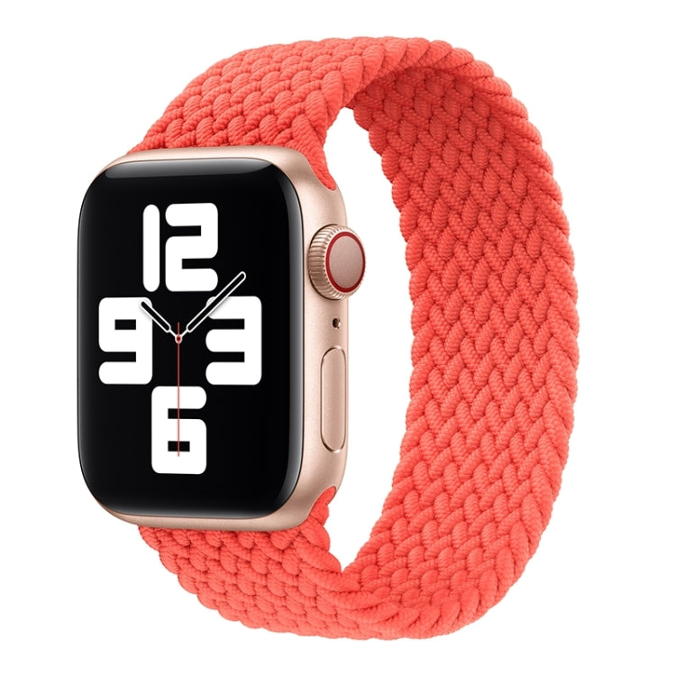 Metal Head Braided Nylon Solid Color Replacement Strap Watchband For Apple Watch Series 6 & SE & 5 & 4 40mm / 3 & 2 & 1 38mm, S 135mm
