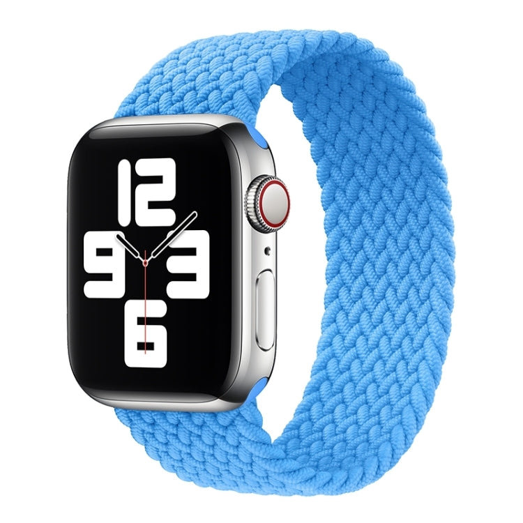 Metal Head Braided Nylon Solid Color Replacement Strap Watchband For Apple Watch Series 6 & SE & 5 & 4 40mm / 3 & 2 & 1 38mm, S 135mm