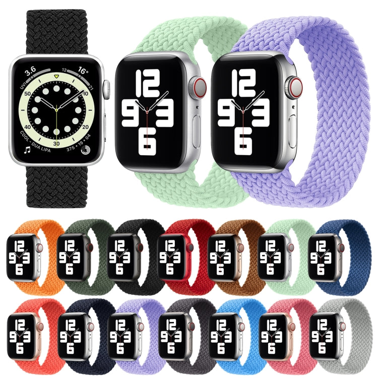 Metal Head Braided Nylon Solid Color Replacement Strap Watchband For Apple Watch Series 6 & SE & 5 & 4 40mm / 3 & 2 & 1 38mm, M 145mm