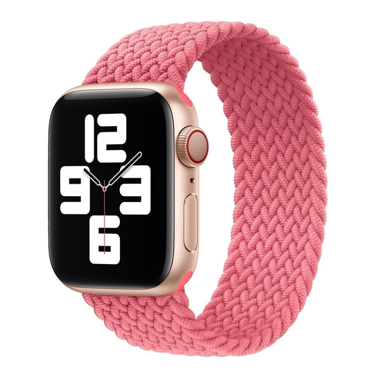 Metal Head Braided Nylon Solid Color Replacement Strap Watchband For Apple Watch Series 6 & SE & 5 & 4 40mm / 3 & 2 & 1 38mm, L 155mm