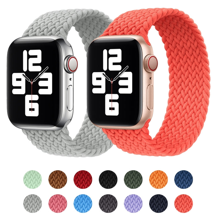 Metal Head Braided Nylon Solid Color Replacement Strap Watchband For Apple Watch Series 6 & SE & 5 & 4 44mm / 3 & 2 & 1 42mm, S 145mm