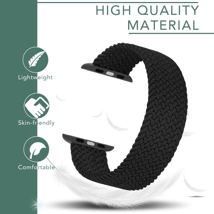 Metal Head Braided Nylon Solid Color Replacement Strap Watchband For Apple Watch Series 6 & SE & 5 & 4 44mm / 3 & 2 & 1 42mm, M 155mm