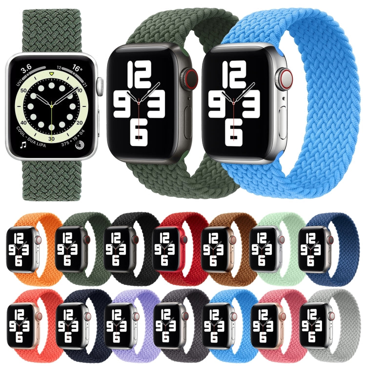 Metal Head Braided Nylon Solid Color Replacement Strap Watchband For Apple Watch Series 6 & SE & 5 & 4 44mm / 3 & 2 & 1 42mm, M 155mm
