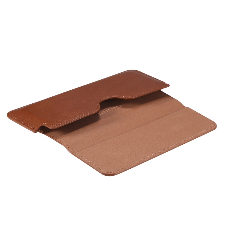 Universal Cow Leather Horizontal Mobile Phone Leather Case Waist Bag For 7.2 inch and Below Phones, For 7.2 inch and Below Phones