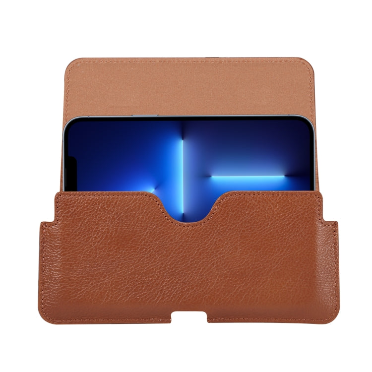 Universal Cow Leather Horizontal Mobile Phone Leather Case Waist Bag For 7.2 inch and Below Phones, For 7.2 inch and Below Phones
