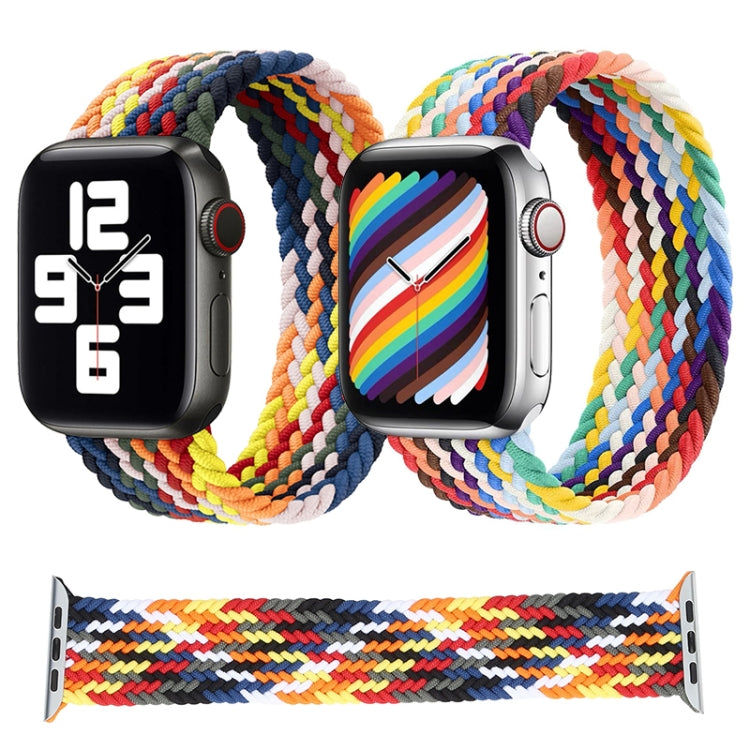 Rainbow Braided Single Loop Replacement Watchbands, Size: L 165mm For Apple Watch Series 6 & SE & 5 & 4 44mm / 3 & 2 & 1 42mm, L 165mm 44mm / 42mm
