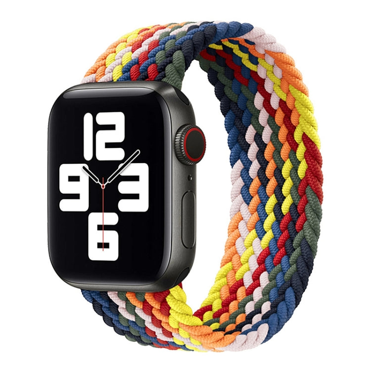 Rainbow Braided Single Loop Replacement Watchbands, Size: S 130mm For Apple Watch Series 6 & SE & 5 & 4 40mm / 3 & 2 & 1 38mm, S 130mm 40mm / 38mm