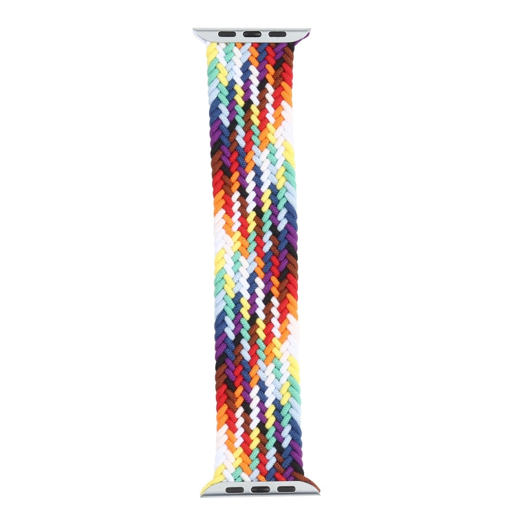 Rainbow Braided Single Loop Replacement Watchbands, Size: L 155mm For Apple Watch Series 6 & SE & 5 & 4 40mm / 3 & 2 & 1 38mm, L 155mm 40mm / 38mm