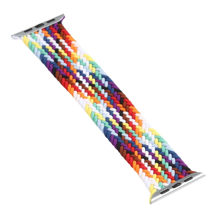 Rainbow Braided Single Loop Replacement Watchbands, Size: L 155mm For Apple Watch Series 6 & SE & 5 & 4 40mm / 3 & 2 & 1 38mm, L 155mm 40mm / 38mm