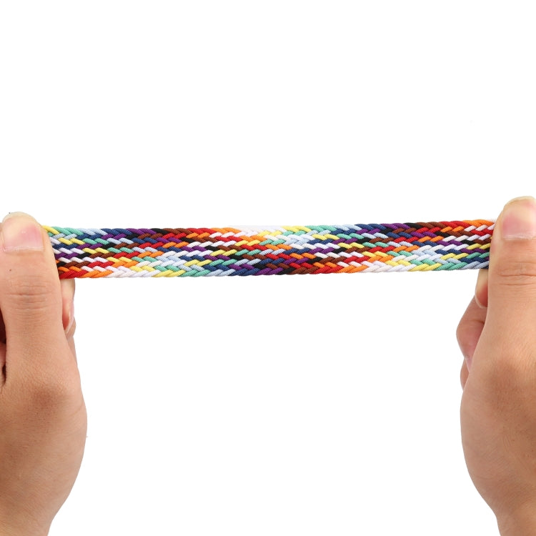 Rainbow Braided Single Loop Replacement Watchbands, Size: L 155mm For Apple Watch Series 6 & SE & 5 & 4 40mm / 3 & 2 & 1 38mm, L 155mm 40mm / 38mm