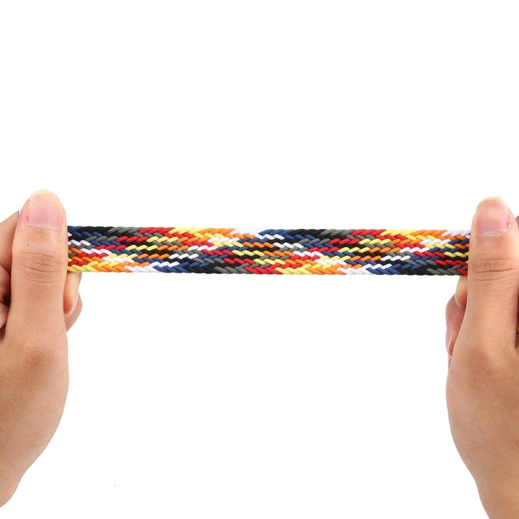Rainbow Braided Single Loop Replacement Watchbands, Size: L 155mm For Apple Watch Series 6 & SE & 5 & 4 40mm / 3 & 2 & 1 38mm, L 155mm 40mm / 38mm