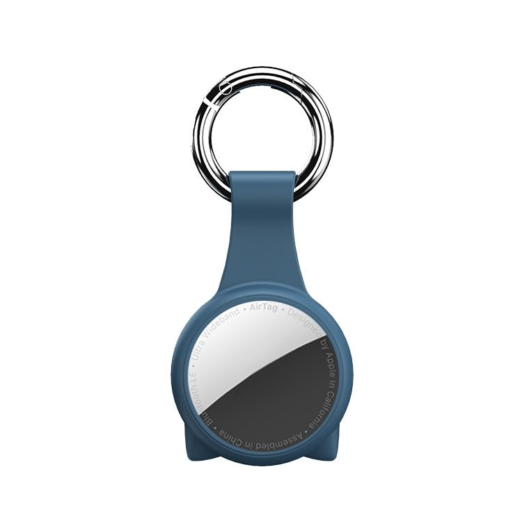 Anti-scratch Shockproof Silicone Protective Cover Case with Keychain Hook Loop For AirTag 2nd Gen / AirTag 1st Gen, Cat Ear