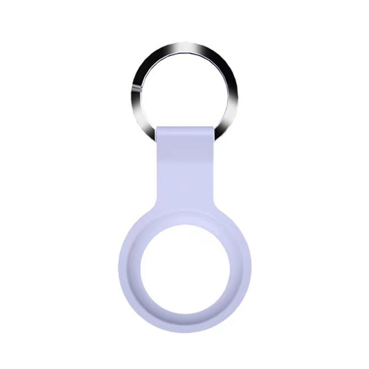 Transparent silicone AirTag holder displaying internal protection and sleek rounded edges