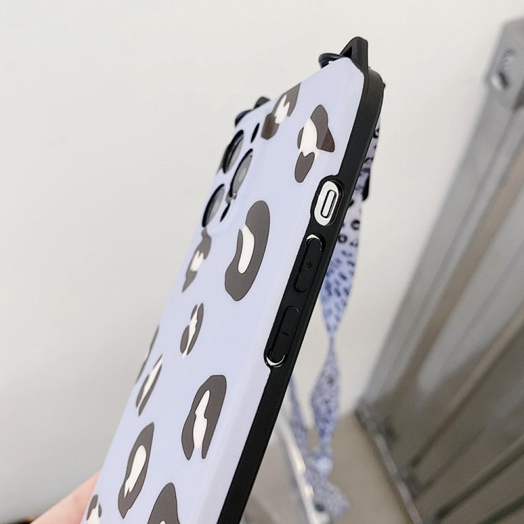 Cat Ear Leopard Print TPU Straight Edge Protective Case with Lanyard, For iPhone 11, For iPhone 11 Pro, For iPhone 11 Pro Max, For iPhone 12, For iPhone 12 Pro, For iPhone 12 Pro Max