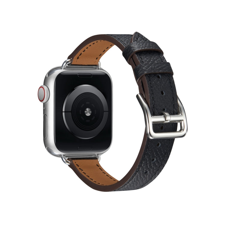 B Style Leather Strap Watchband For Apple Watch Series, 7 45mm / 6 & SE & 5 & 4 44mm / 3 & 2 & 1 42mm, 7 41mm / 6 & SE & 5 & 4 40mm / 3 & 2 & 1 38mm